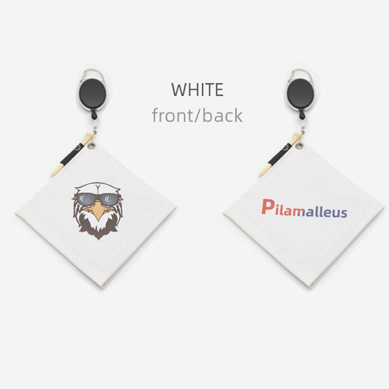 Golf Ball Cleaning Towel Sports Golf Club Head Wiping Cloth Cleaner (White)