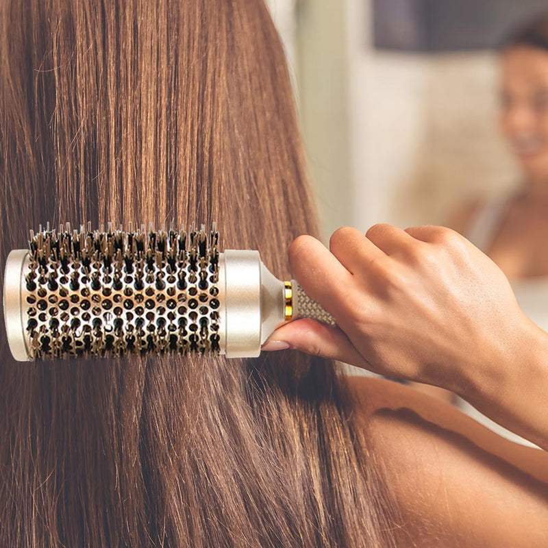 Round Hair Comb Hairdressing Curling Hair Brushes Ceramic Iron Hair Comb