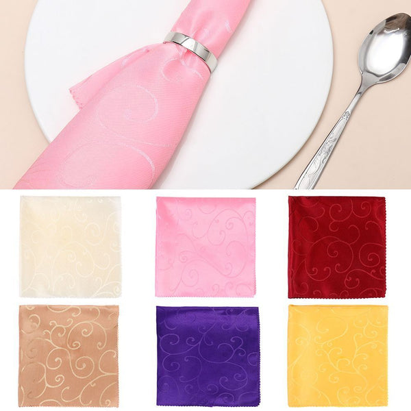 Wedding Square Napkin Satin Fabric Table Napkins Cloth Pocket Handkerchief
