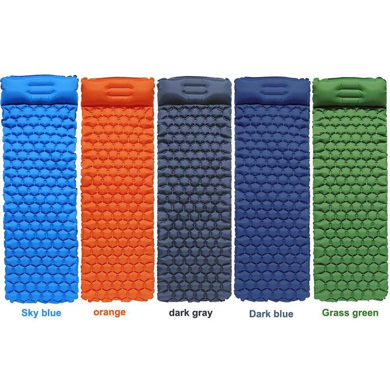 Camping Sleep Pad Inflatable Air Mattress Outdoor Beach Cushion (Green)