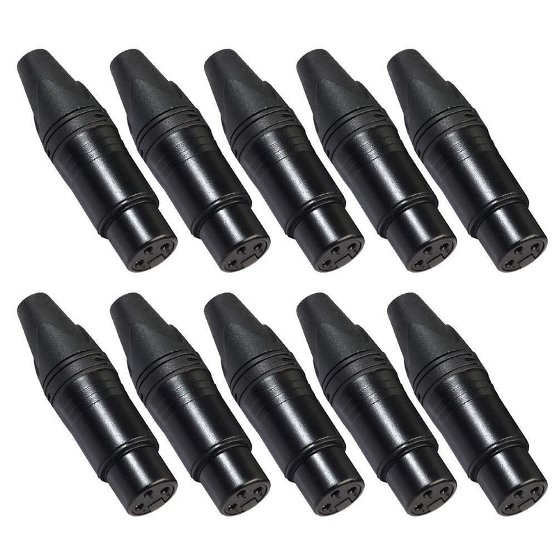 10pcs DIY Microphone XLR 3Pin Female Connector Cable Solder Plug Adapters Newly