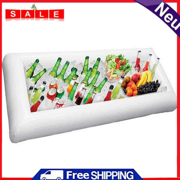 Summer Picnic BBQ Party Inflatable Salad Bar Tray Swimming Pool Food Drink Table
