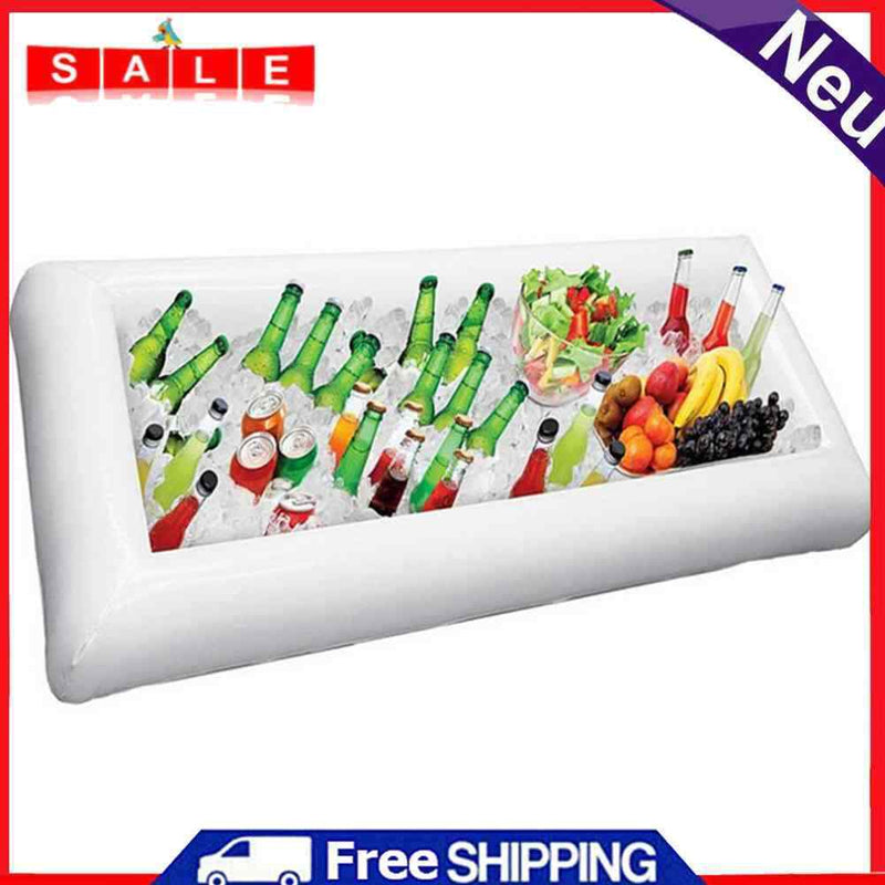 Summer Picnic BBQ Party Inflatable Salad Bar Tray Swimming Pool Food Drink Table
