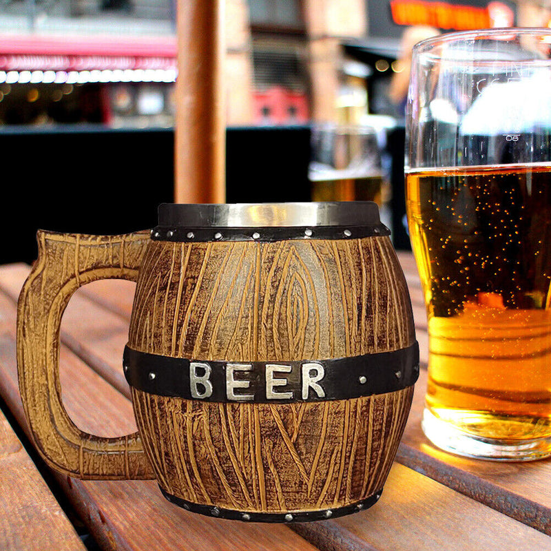 Large Capacity Wood Barrel Tankard Bucket Shaped Beer Bucket Cup Drinkware Newly