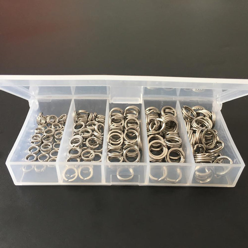 Powlance Stainless Steel Fishing Split Rings, 200-Count