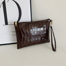Women Alligator Leather Envelope Bag Fashion Party Evening Wristlet Bags Handbag