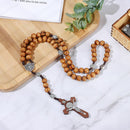 Christian Wood Beads Necklace Rosary Necklace Cross Necklace Cross Pendant