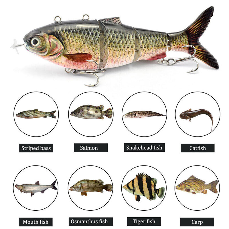 Robotic Fishing Lures Auto Bait Wobblers 4-Segment LED Swimbaits (BL-450) Newly