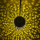 Solar Metallic Hollow Projection Lamp Outdoor Hanging Light Garden Decor Newly