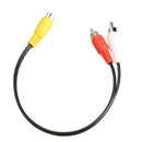 RCA Female to 2 RCA Male Y-Splitter Audio Video AV Adapter Cable R1BO