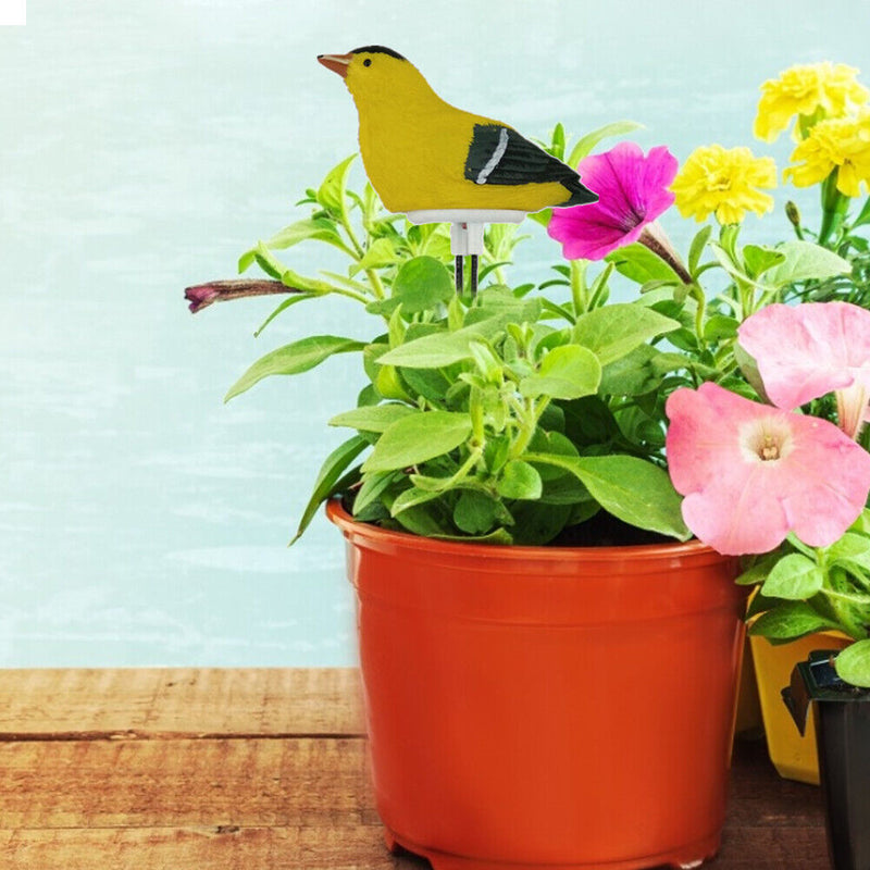 Soil Water Tester Bird Shape Flower Pot Moisture Sensor Farm Meter (Yellow)