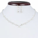Casual Bridesmaid Crystal Necklace Earrings Set Wedding Gift Bridal L4I8