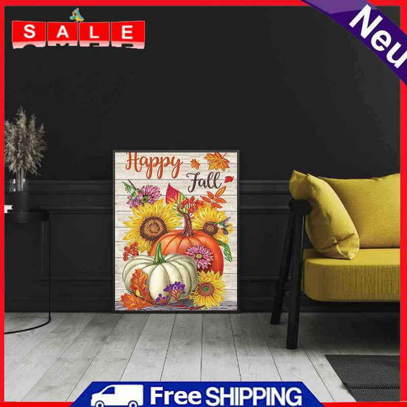 DIY Diamond Painting Pumpkin Bouquet Autumn Specially Shaped Partial Drill (KA457)