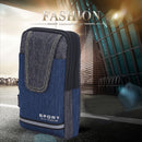 Men Oxford Cloth Belt Bags Zipper Reflective Striped Fanny Pack (Blue) Newly