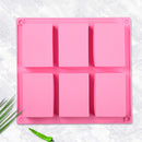 6 Grids Long Silicone Handmade Soap Mold Rectangle DIY Craft Cake Molds Newly