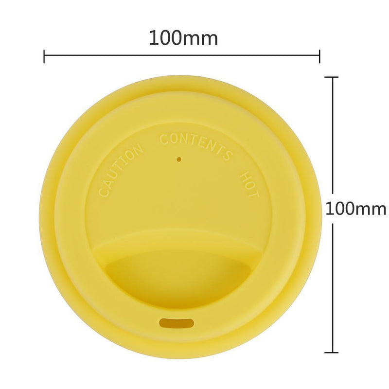 Silicone Cup Lid Reusable Anti-dust Leakproof Insulation Cup Cover (Yellow)