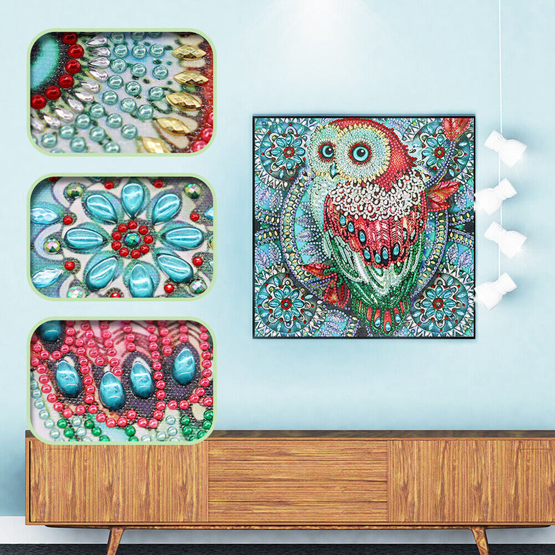 5D DIY Special Shaped Diamond Painting Owl Cross Stitch Mosaic Kit (R114)