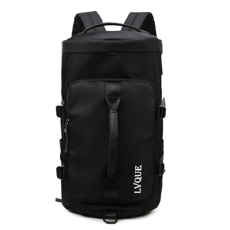 Unisex Backpack Travel Sports Compartment Gym Fitness Camping Bag (Black) Newly