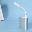 LED USB Night Light Desk Book Light Portable Lamp Bendable Lighting (White)