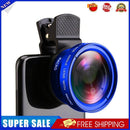 2 in 1 Lens Universal Clip 37mm Cell Phone Lens 0.45x 49UV HD Lens (Blue)