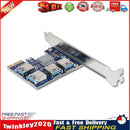 PCI-E 1 to 4 Riser Card 4 Ports USB HUB PCI Express 1X Expansion Adapter Newly