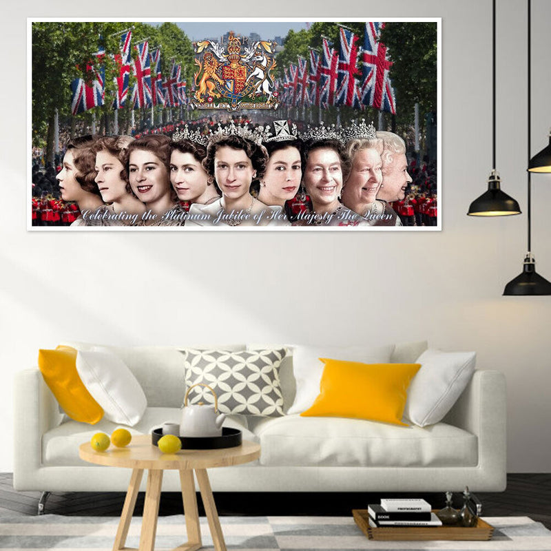 DIY Diamond Painting Kits Full Round Drill Queen Elizabeth II Mosaic Picture Art