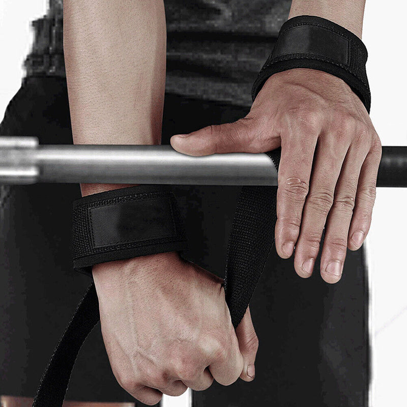 2pcs Weightlifting Wrist Wraps Grip Strap Gloves Fitness Barbells Power Belts