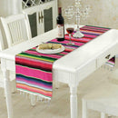 Mexican Serape Striped Table Runner Colorful Shawl Fiesta For W9M9 Deco T4U3