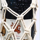 Macrame Wine Bottle Carrier - Cotton Hanging Water Bottle Net Bag (1pc)