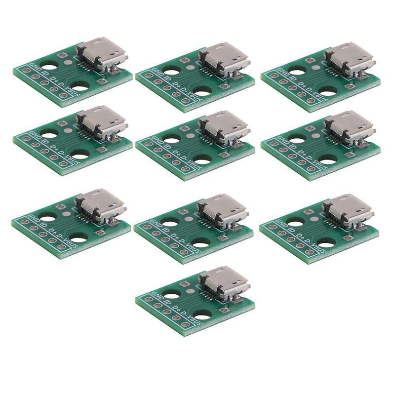 10pcs USB to DIP Adapter Board Pin Board Micro USB Female to DIP Converter