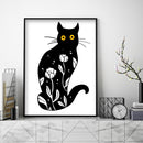 DIY Cotton Thread Black Cat Printed Partial Cross Stitch Handmade Artwork Carft