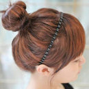 Men Women Black Fashion Sports Hairband Hoop Metal Wavy Headband