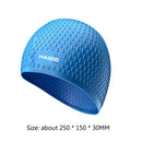 Waterproof Swimming Caps Women Men Silicone Ear Protection Swim Hat (Blue) Newly