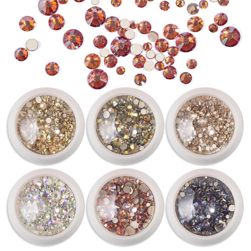 6pcs/bag Nail Crystal Rhinestones Glitter Small Irregular Beads DIY Nail Stic
