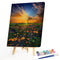 Flower Sunrise Drawing Frameless DIY Oil Paint by Numbers Canvas Home Decor