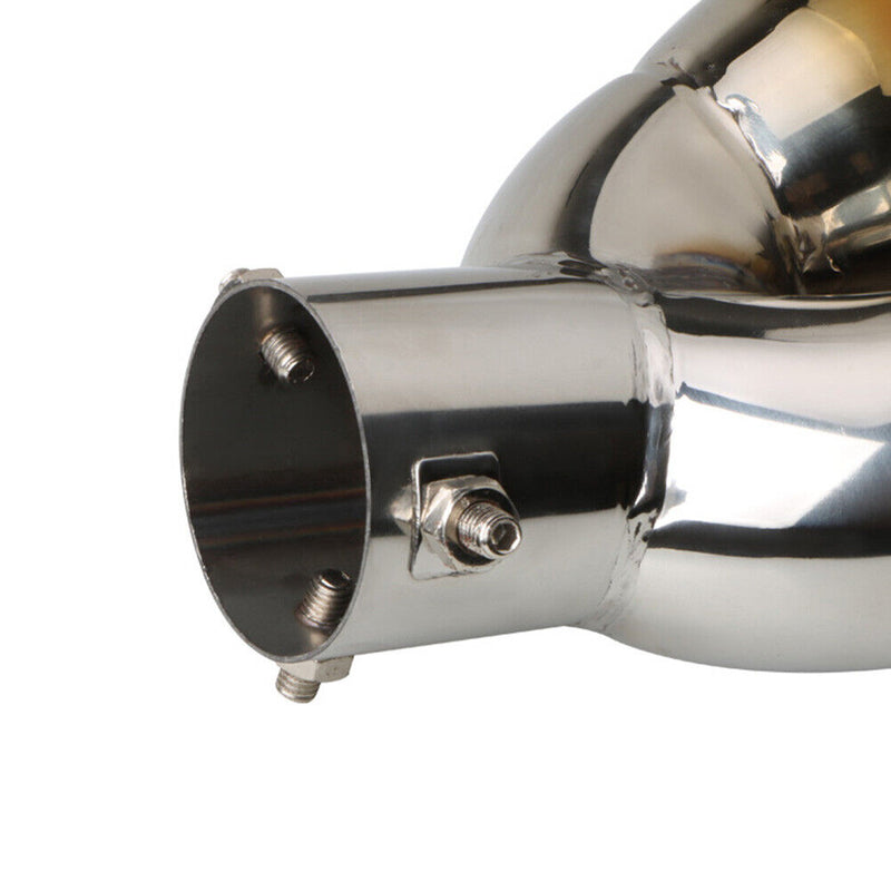 Bent Dual Exhaust Tip Rolled Edge Slant Cut 2.5 inch ID Inlet (Burnt Blue) Newly