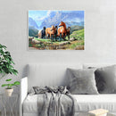 5D DIY Full Drill Diamond Painting Hiking Horses Embroidery Craft Needlework Set