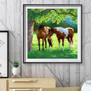 Handmade Full Square Drill 5D Horse on Prairie Drawing Kit DIY Diamond Painting