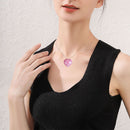 Healing Magic Wand Gift Energy Jade Heart Pendant Gem Pink Crystal Necklace