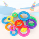 Early Educational Rainbow Tower Stack Circle Duck Ring Puzzle Pyramid (C) Newly