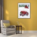 5D Christmas Tractor Mosaic Diamond Painting Drawing Full Round Drill Art Craft