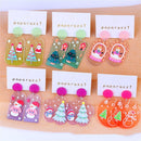 Gifts Fashion Jewelry Acrylic Stud Ear Ring Christmas Earrings Drop Earrings