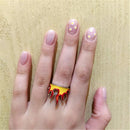 Fashion Accessories Male Birthday Gifts Punk Gothic Biker Flame Opening Rings
