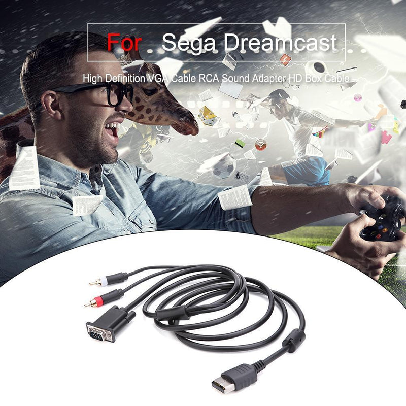1.8m/6ft VGA Sound Adapter Box Cable PAL NTSC for Dreamcast Video Games Console
