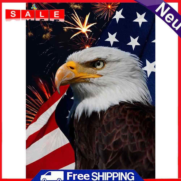 DIY Independence Day Eagle Flag Full Drill Round 5D Diamond Painting Handmade