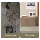 Wire Cable Storage Box Data Line Storage Charger Socket Organizer (Coffee) Newly
