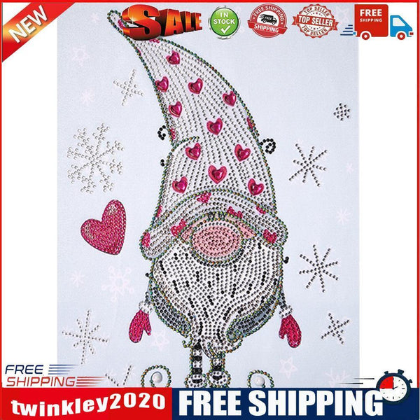 DIY Rhinestone Special Shaped Heart Gnome Kit 5D Diamond Painting (YX032)