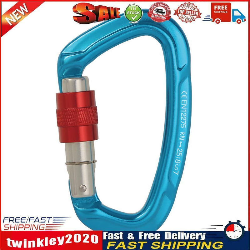 Aluminum Carabiner Outdoor Camping Climbing Hammock Lock Buckle (Blue) Newly