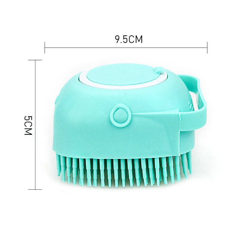 Silicone Pet Cat Bath Massage Brush Shampoo Grooming Comb Scrubber (Green) Newly
