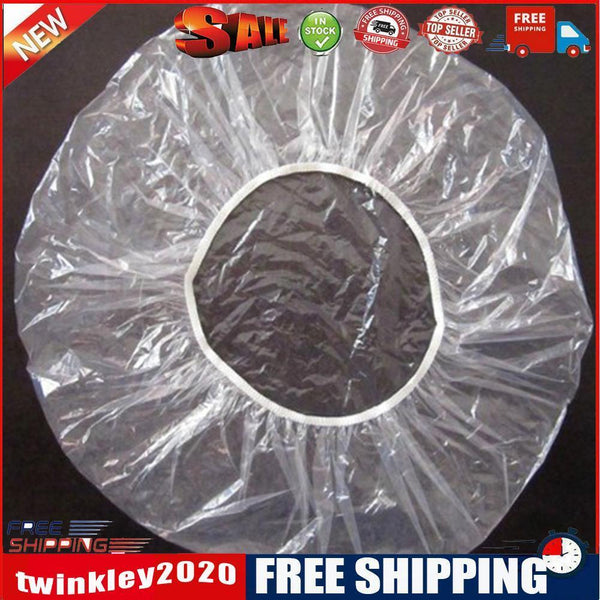 100pcs Disposable Hat Hotel One-Off Elastic Shower Bathing Cap Clear Salon